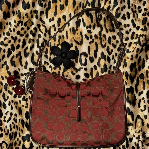Coach Red and Brown Shoulder Bag - Picture 2 of 4